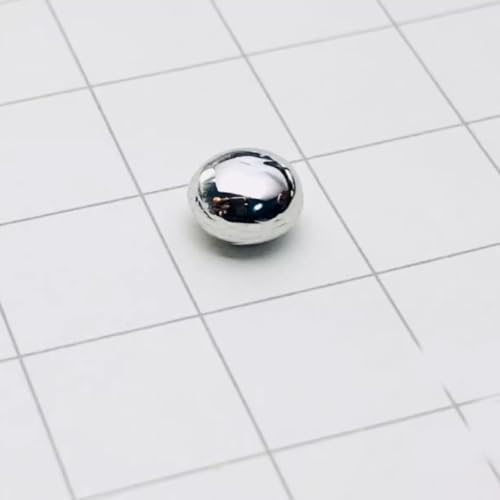 1 Piece 2 Grams Weight Pure Melted Platinum Metal Pellet Bead, 99.95% High Purity Pt Irregular Ball for Periodic Table Element Specimen Collection