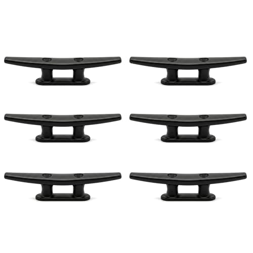 MIZUGIWA Nylon Boat Cleats Dock Cleats Black,6 Inch Marine Boat Cleats for Rope Hooks,Kayaks,Tie Down,Maritime Decor,Pack of 4