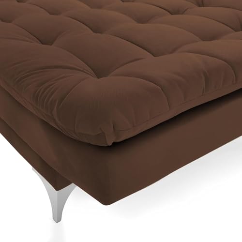 Image of Krancy Solid Wood 3 Seater Sofa Cum Bed with 2 Cushions | Convertible Wooden Couch for Living Room, Home & Office | Modern Designer Furniture | 3 Years Warranty | Brown