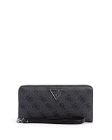 GUESS Women's Noelle Large Zip Around Wallet, Coal, One Size