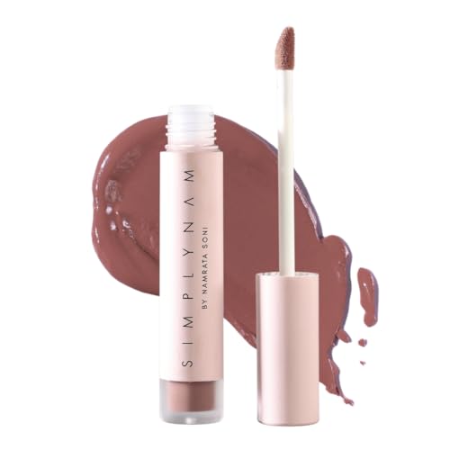 Image of SIMPLYNAM Satin Soft Lip Creme | 1 Swipe Full Coverage | Hydrating, Creamy Matte Finish | 16 Hour Stay | Transfer-Proof & Smudge-Proof | Infused with Peptides & Squalane | Vegan | 5ML | Hanna- Mauve