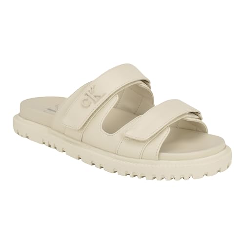 Calvin Klein Women's Donnie Sandal, Ivory 150, 6