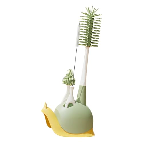 Juego de cepillos para biberones – Limpiador de botellas de agua multiusos | Cepillo flexible con soporte para fácil uso | Incluye limpiador de botellas, cepillo de pajita y diseño ergonómico para un