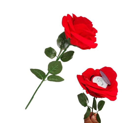 GTFYUDGH Caja de anillos de flores para propuesta,Caja de anillos florales - Caja de anillo,Caja para anillos, caja para anillos de compromiso con flores, para propuesta, ceremonia, boda, ocasiones