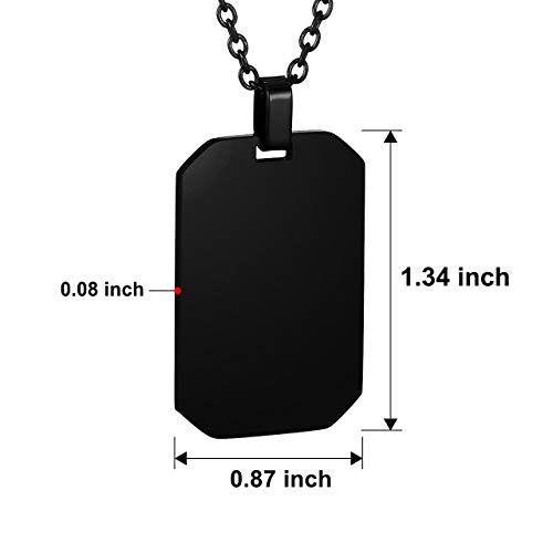 Piercingj Personalized Custom Photo Picture Text Laser Engraved Stainless Steel Military Dog Tag Id Pendant Necklace Message Customized Mother's Father's Day Valentine's Birthday Gift #TOP4