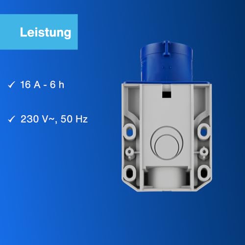 REV Caravan CEE-Stecker Wand 230V, 3-polig, 1Ph + N+ PE, IP44, blau – Ansicht 5