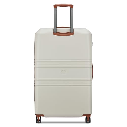 Image of DELSEY PARIS Paulette 81 cms Large Check-in ABS /Polycarbonate Hard Sided 8 Wheels and Expandable Spinner Suitcase /Trolley Bag for Travel with TSA Lock- Angora