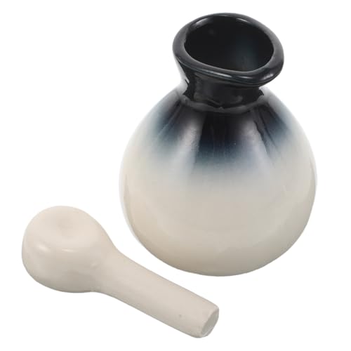 Uonlytech Pot Diffuseur D'huiles Essentielles en Céramique Bleue, Mini Flacon Distributeur avec Bec Précis, Récipient Hermétique pour Aromathérapie, Parfum et Spa, Kit pour Dosage Facile