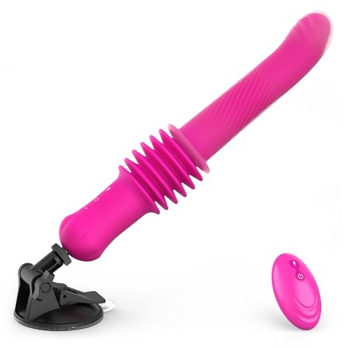 Tracys Dog Thrusting Dildo Sex Machine for Women 2.36-Inch Deep Thrusts Vibrator Sex Toy with 3 Speeds & 10 Vibration Modes Remote Control Adult Toy Dual-Layer Silicone Heating FunctionLento