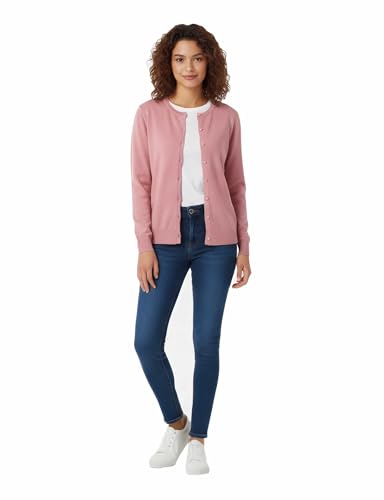 Image of Allsense Women's Long-Sleeve Crewneck Cardigan | Classic Button Down Sweater, Soft Fine Knit, Lightweight