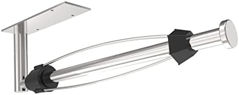 Paper Towel Holder Under Cabinet Brushed Nickel Wall Mount Paper Towel Holder Under Counter Vertical Hanging Paper Towel Rack Adhesive Or Drilling with Damping Ratcheting for Kitchen Bathroom and RV