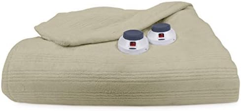 Soft Heat by Perfect Fit | Ultra Soft Plush Electric Heated Warming Blanket with Safe & Warm, King, Sage Green