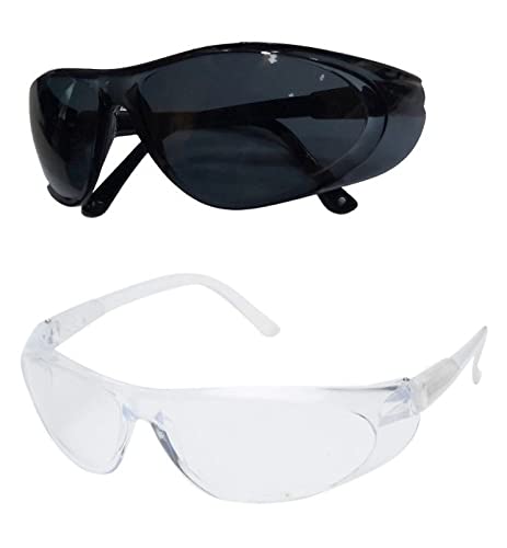 Quantum Retail - [QR9+QR5-Combo Pack] - Anti-Droplets, Anti-Fog Glasses for Construction Laboratory Outdoor Eye Protection/Dust protection Bike Riding Safety Goggle -{Free-Size}