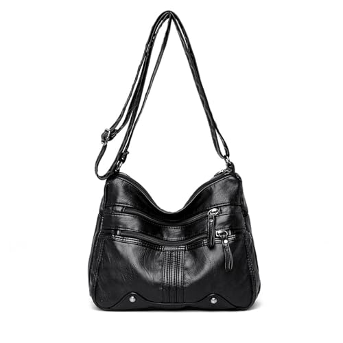 Bolsas transversais femininas com vários bolsos, bolsas femininas, Preto, Bolsa tiracolo clássica de grande capacidade da Mom's