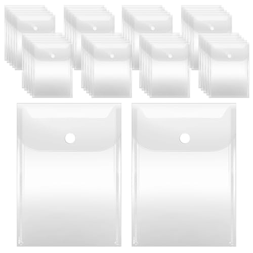 LJLGSZY 40 Pack Clear Die and Stamp Storage Bag Snap Plastic Envelopes 5x7 Transparent Plastic Folders for Cutting Dies Stencil Embossing Crafts and Organize Store Small Items