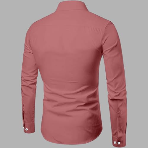 Image of MILDIN Men's Pure Cotton Striped Printed Shirt with Spread Collared Neck Full Sleeve Curved Hemline Button Closure and Regular Fit | Shirt for Man