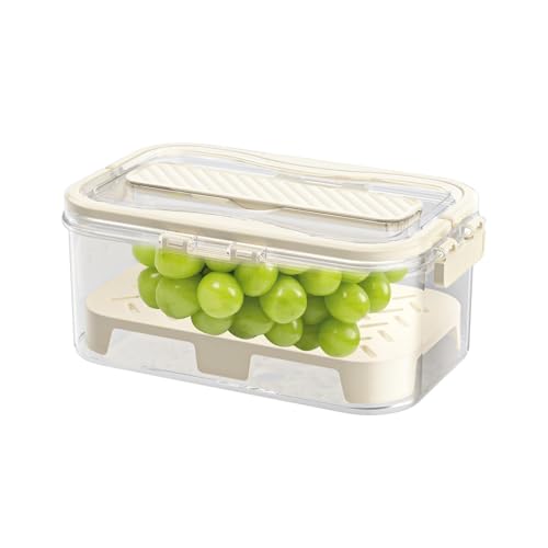 Contenedores de almacenamiento de alimentos para nevera, contenedores organizadores de refrigerador, recipientes herméticos para frutas y frutas con tapas, recipientes apilables para mantener bayas,