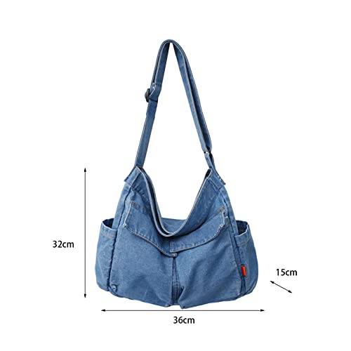 Image of VELURA SYDL Durable Hobo Bag Casual Tote Stylish Handbag Multipurpose for Trip Work Gym Light Blue|1 Piece Hobo Bag|Clothing, Shoes & Accessories