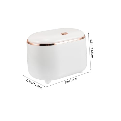 Caneca de basura rectangular blanca con tapa press top miniatura 2