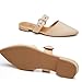 Rekayla Mules for Women Flats Comfortable Pointed Toe Women Adjustable Mules Shoes Nude Size 8