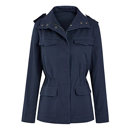 Chaqueta de entretiempo ligera de mujer tallas grandes cuello alto chaqueta de verano con bolsillos 4