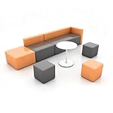 KIBONCY Modernes Büro-Sofa-Set mit Tisch, kreative modulare Lounge-Sitzgelegenheiten for Empfangsbereich, Wartezimmer, Schulungszentrum(E)