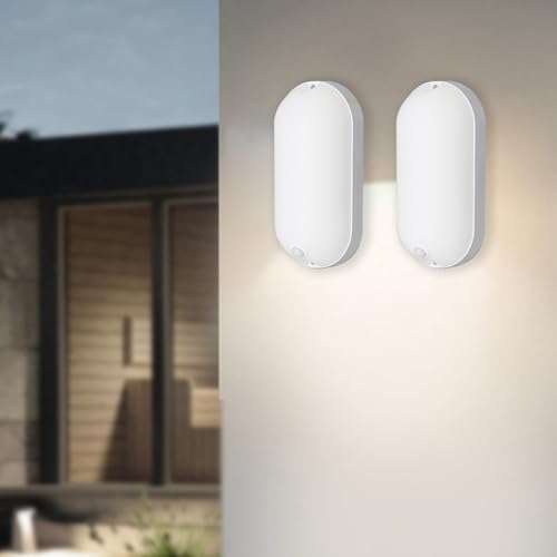 Applique Murale LED Extérieur pour Jardin Éclairage Mural Blanc Détecteur de Mouvement