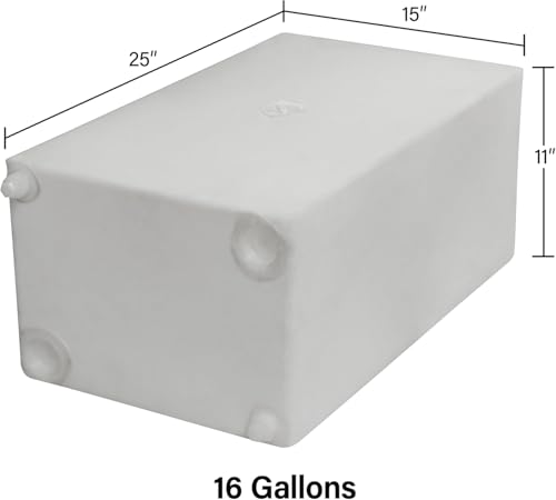 Image of 16 Gallon RV Fresh Water Tank, Potable Water Storage Tank for Drinking, Cooking, Cleaning, Showering, for Campers, Trailers, Motorhomes, RVs, Cube Shape, 25 inch x 15 inch x 11 inch (WT-5545)