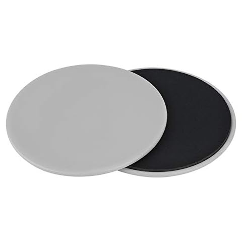 Fitness Disc Slides, 2 Stück Gliding Discs Slider Fitness Disc Übung Sliding Plate Sliding Discs Fitness Core Slider Workout für Fitnessstudio, Zuhause, Yoga, Pilates(Grau) Cover