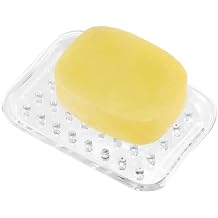 iDesign Plastic Bar Soap Holder for Bathroom Shower, Set of 1, Rectangle