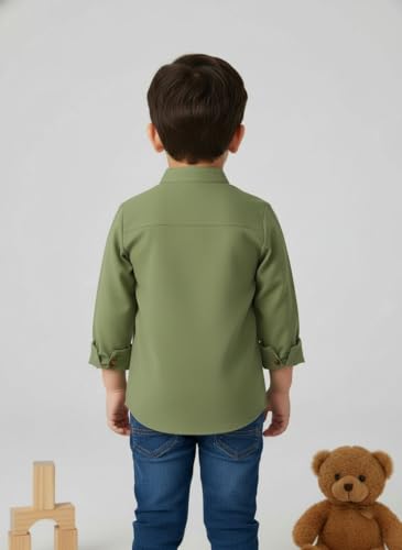 Image of Boys Shirt, Black and White Plaid and Light Blue Solid, Long Sleeve Button-Up, 2 Pack