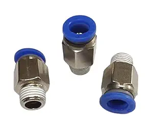 DLIEN 1/4' X 10 MM OD Pneumatic Push Type Male Connector in Joint Quick Fittings Size: Air Size:1/4' (Pack of 3)