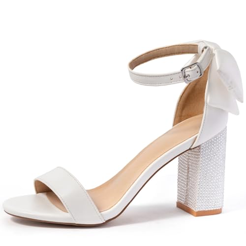 White Heels For Women Open Toe Ankle Strap High Heel Sandals Party Wedding Strappy Buckle Sandals High Heel Design