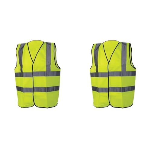 Silverline 633674 Hi-Vis Waistcoat Class 2 L 108-116cm (42-46") (Pack of 2), Multicoloured