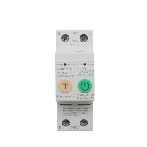 Disjoncteur et interrupteur relais avec voltmètre pour tableau électrique