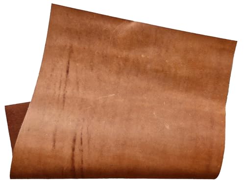 Lederreste - Vorgeschnittene DIY Blätter für Handwerk und Hobby in verschiedenen Größen. Crazy Horse gewachstes Leder (Braun, A4 21 x 29.7 cm)
