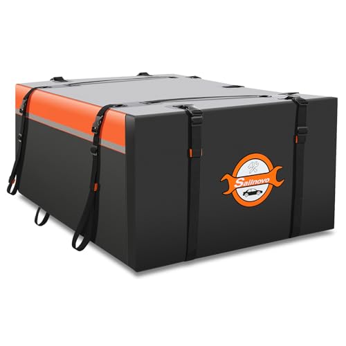 Sailnovo Auto Dachbox 15 Kubikfuß Wasserdicht Dachtasche für Autos mit/ohne Gepäckträger, Faltbar Dachgepäckträger Tasche Dachbox Gepäckbox