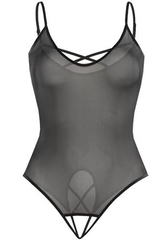 Body en maille femme Teyli fini les hauts mal ajustees avec ce body noir M