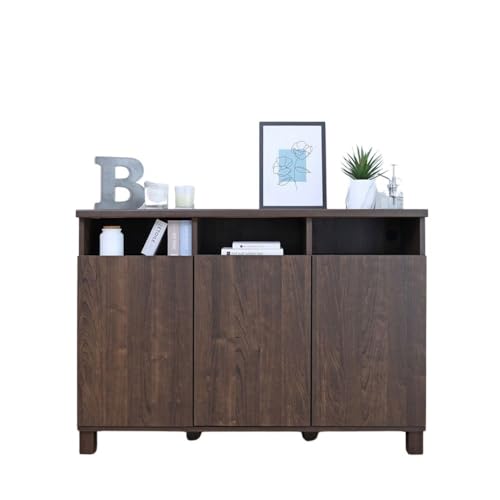 幅110cm 3列2段カウンターキャビネット NC-8011CT ダークブラウン木目 日本製 ≪寄付者様組み立て品≫ [H-18801_04]