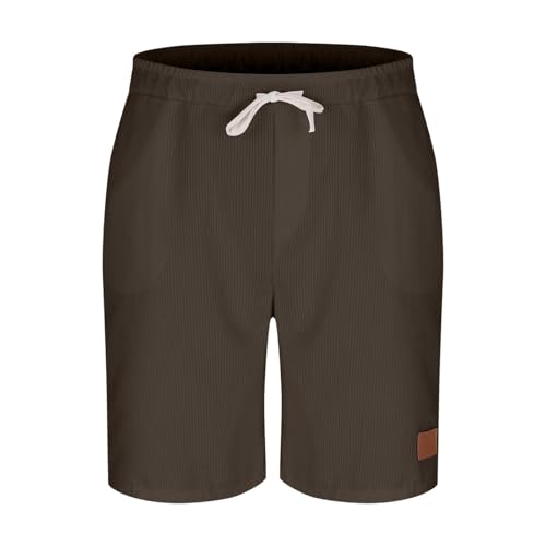 Xiaojmake Corduroy Shorts for Men Drawstring Casual Short Elastic Waist Summer Cozy Loose Fit Beach Shorts3