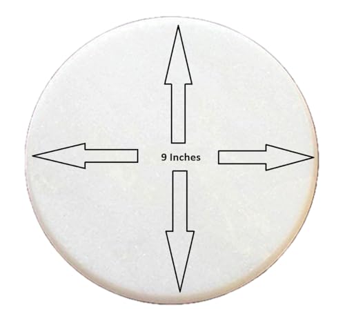 Image of White Marble Chakla /Rolling Pin Board /Roti, Chapati Maker & Marble Belan /Rolling Pin for Kitchen | Chakla Belan Combo
