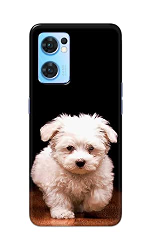 Image of PRINTFIDAA� Printed Hard Back Cover Case for Oppo Reno7 5G | Oppo Reno 7 5G Back Cover (Puppy Dog) -2808