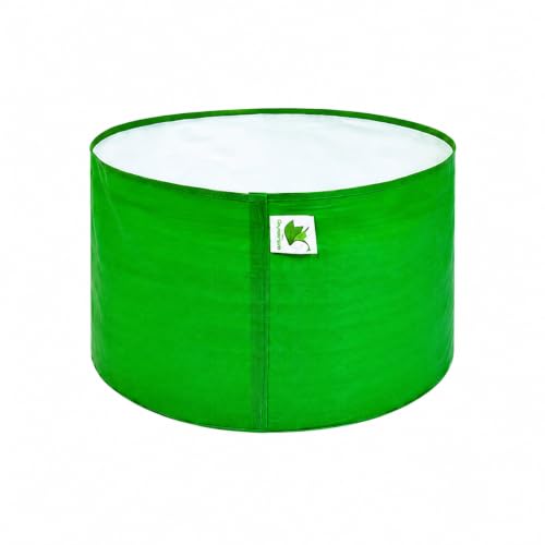 Image of Sow and Grow HDPE UV Protected 270 GSM Round Grow Bags for Terrace and Backyard Gardening Planters for Vegetable, Flower, Herbs and Fruits Green Color, Reusable Plant Bags (15x18 INCH, 1)
