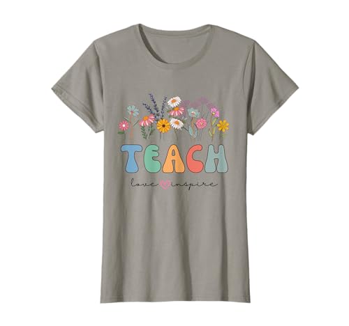 Funny Back to shcool Teach Love Inspire Wildflower Outfits Maglietta
