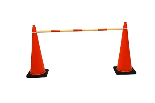 Cortina Retractable Cone Bar, Extends 4' to 6', 03-829CB-O, White/Orange