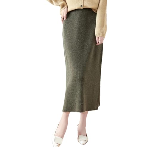 Women's Wool Knitted Skirt Slim Fit Versatile Winter Long Drawstring Skirt