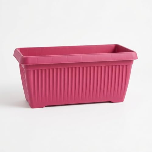 Image of Bello Rectangle 30cm Pink Plastic Planter | Rectangular Flower Pot for Home & Garden (Pack of 1)