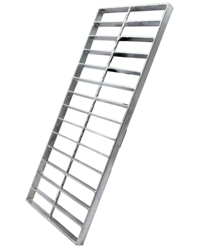 Image of Galvanized Steel Drain Grate, Driveway Channel Cover 20x8 in