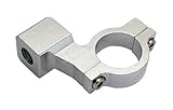  CNC Spiegel Halter Klemme Silber M10 x 1,25 mm Rechtsgewinde für 22mm Lenker Mofa Moped Mokick Zündapp Hercules Simson