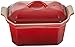 Le Creuset Terrina Rettangolare, con Pressa Integrata, 19 x 11.4 cm, Gres, Rosso (Ciliegia)